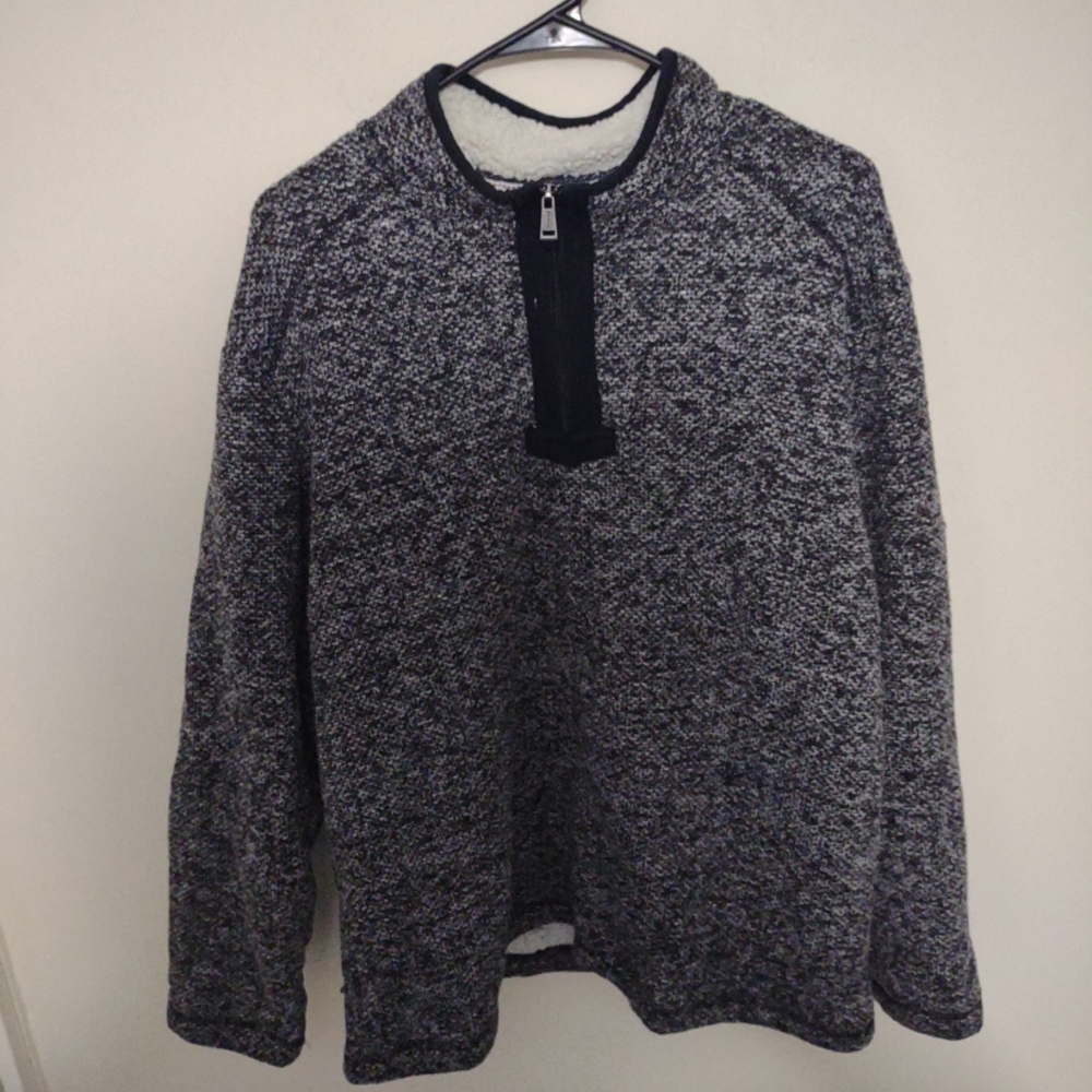 Men's Orvis 1/4 Zip pullover fleece Sherpa lined Size XL Cozy Warm‎ Preppy